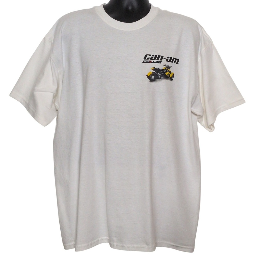 Can-Am Spyder World Tour 2008 Graphic T-Shirt Men's XL White Gildan Ultra Cotton